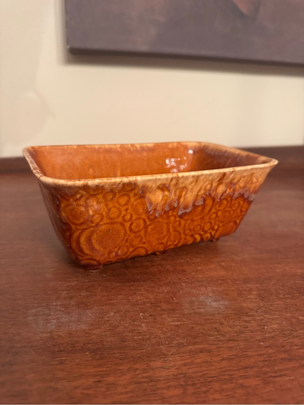 Vintage McCoy Brown Drip Rectangular Planter